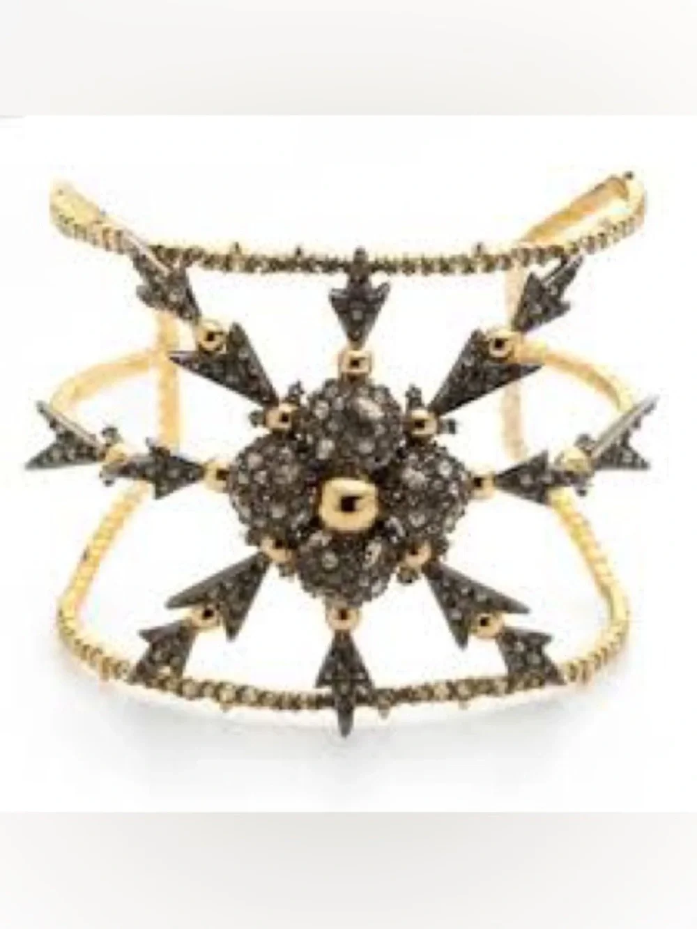 Vintage Alexis Bittar Pavé Crystal Snowflake Cuff Bracelet